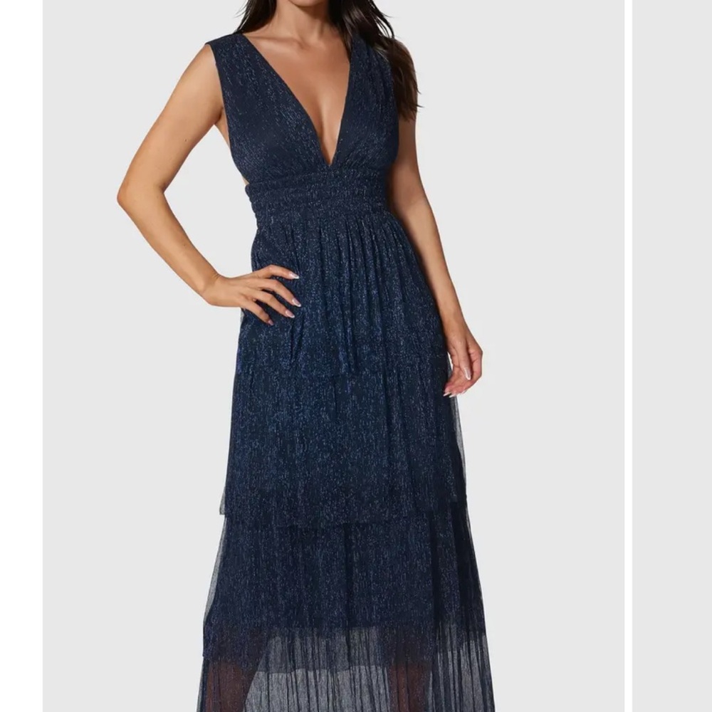 NWT bebe Deep Blue Maxi Dress